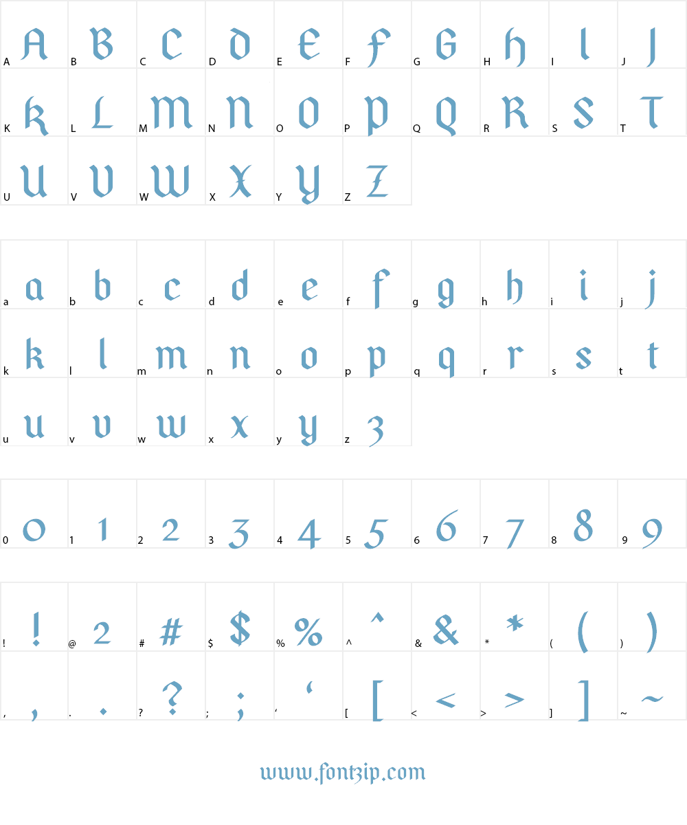Pfeffer Simpelgotisch Font Character